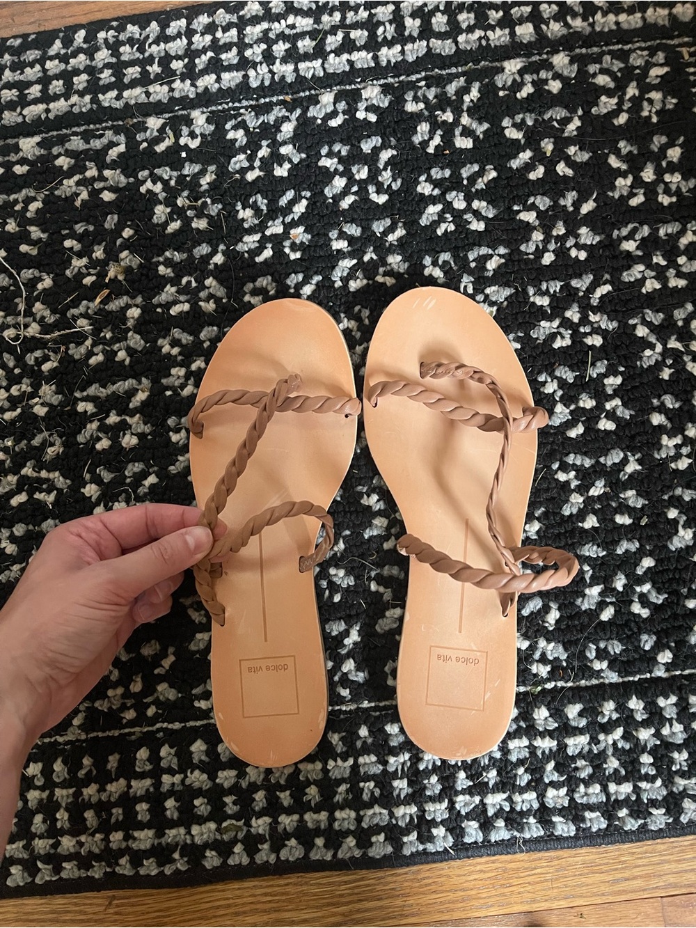 Dolce Vita Tan Braided-Strap Slide Sandals